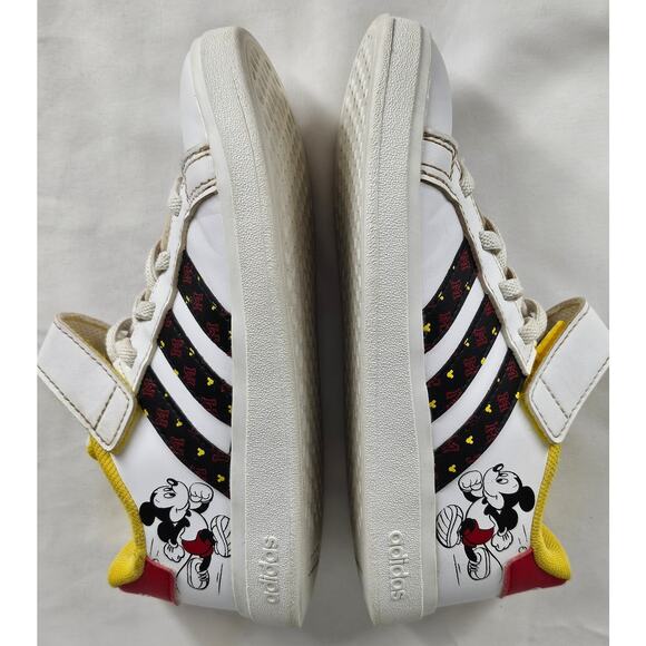 ADIDAS X DISNEY UNISEX WHITE GRAND COURT MICKEY MOUSE SHOES SIZE 12K - Picture 5 of 10